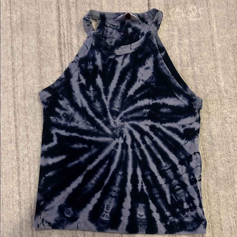 Hard Tail Spiral Tie-Dye Tank Top - Navy
